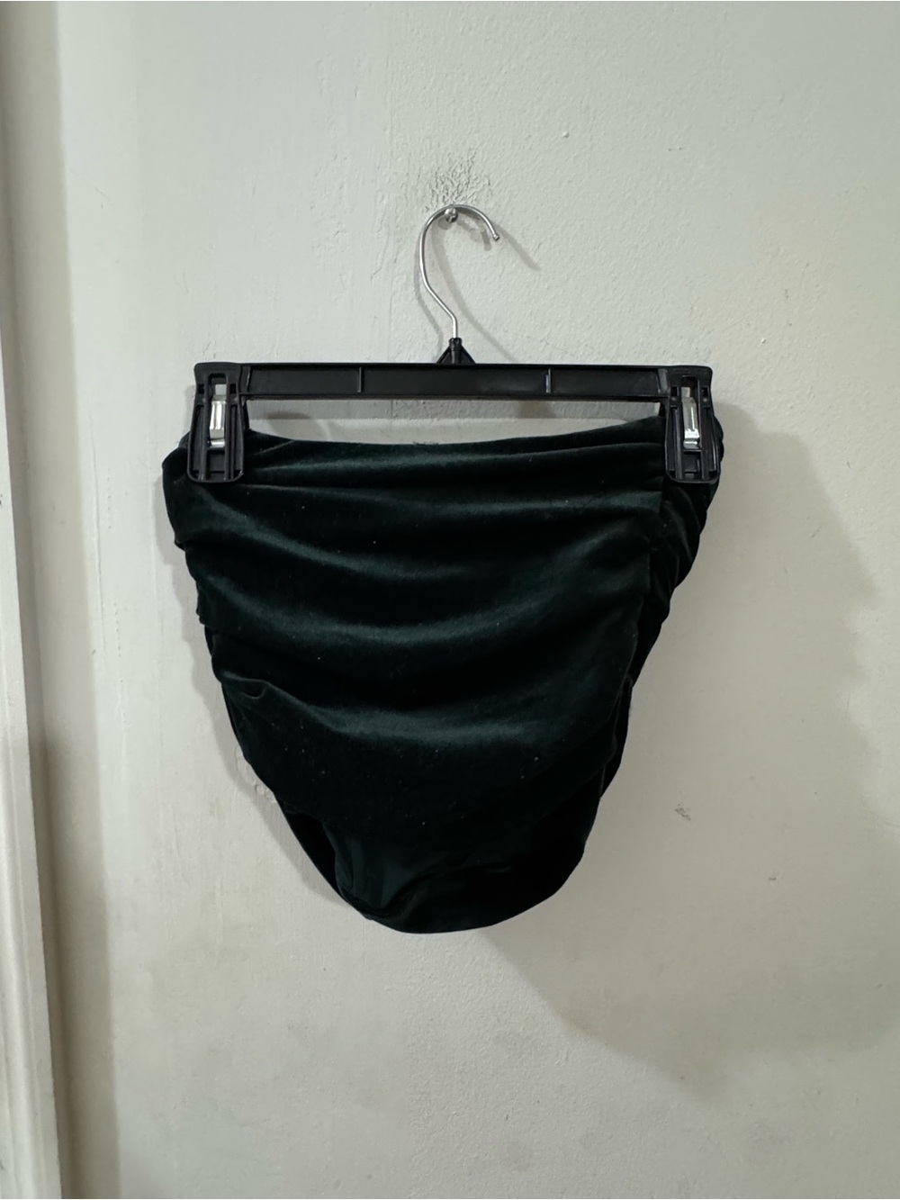 Express Velvet Draped Tube Top - Dark Green, size XS - Picture 4 of 4